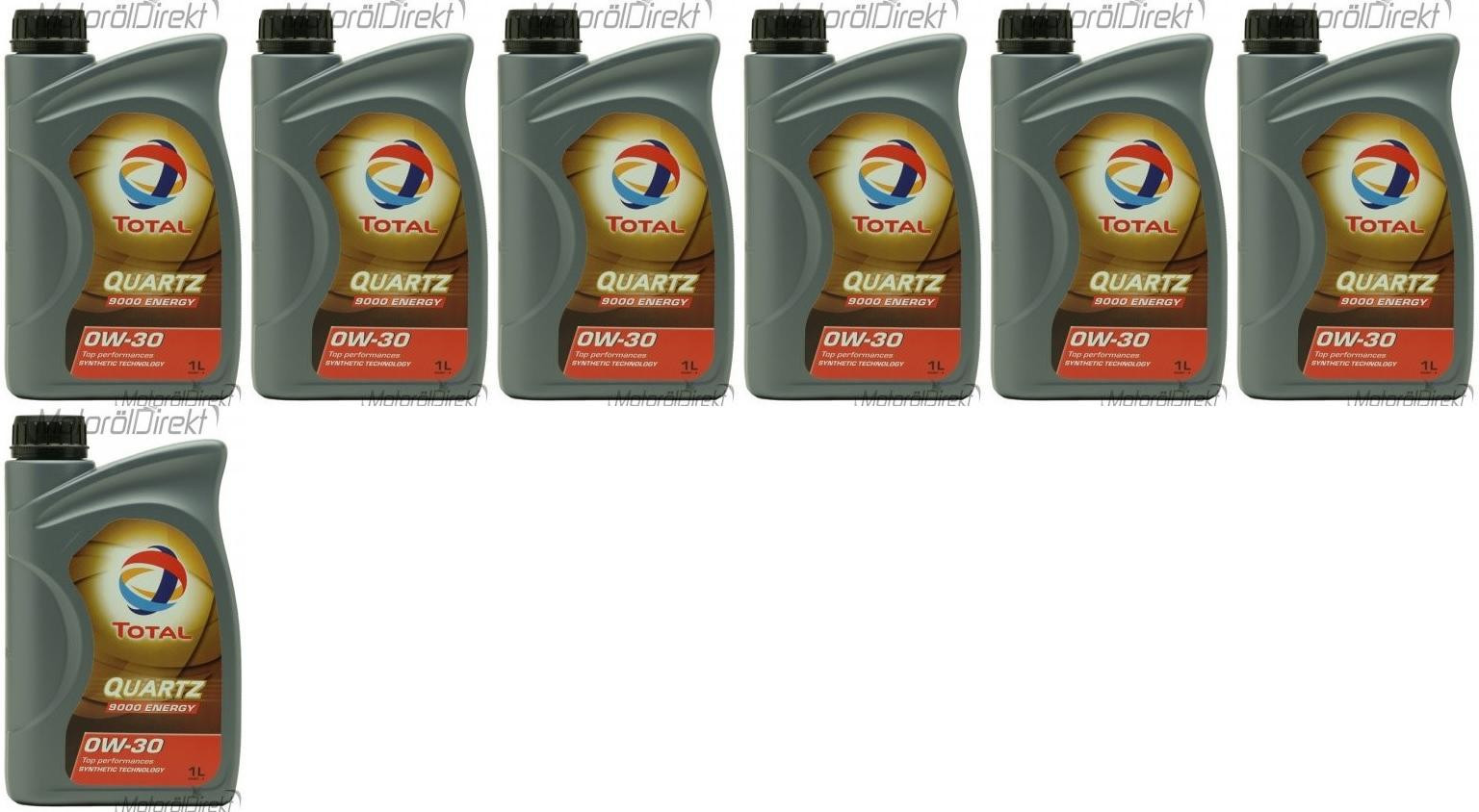 TOTAL Quartz Energy 9000 0W-30 Motoröl 7x 1l = 7 Liter