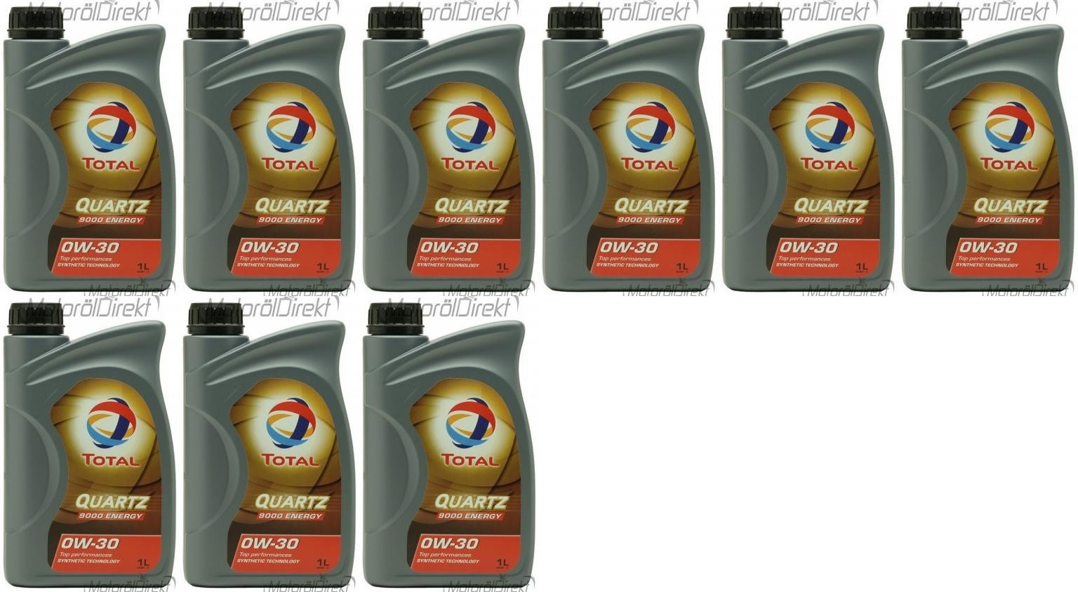 TOTAL Quartz Energy 9000 0W-30 Motoröl 9x 1l = 9 Liter