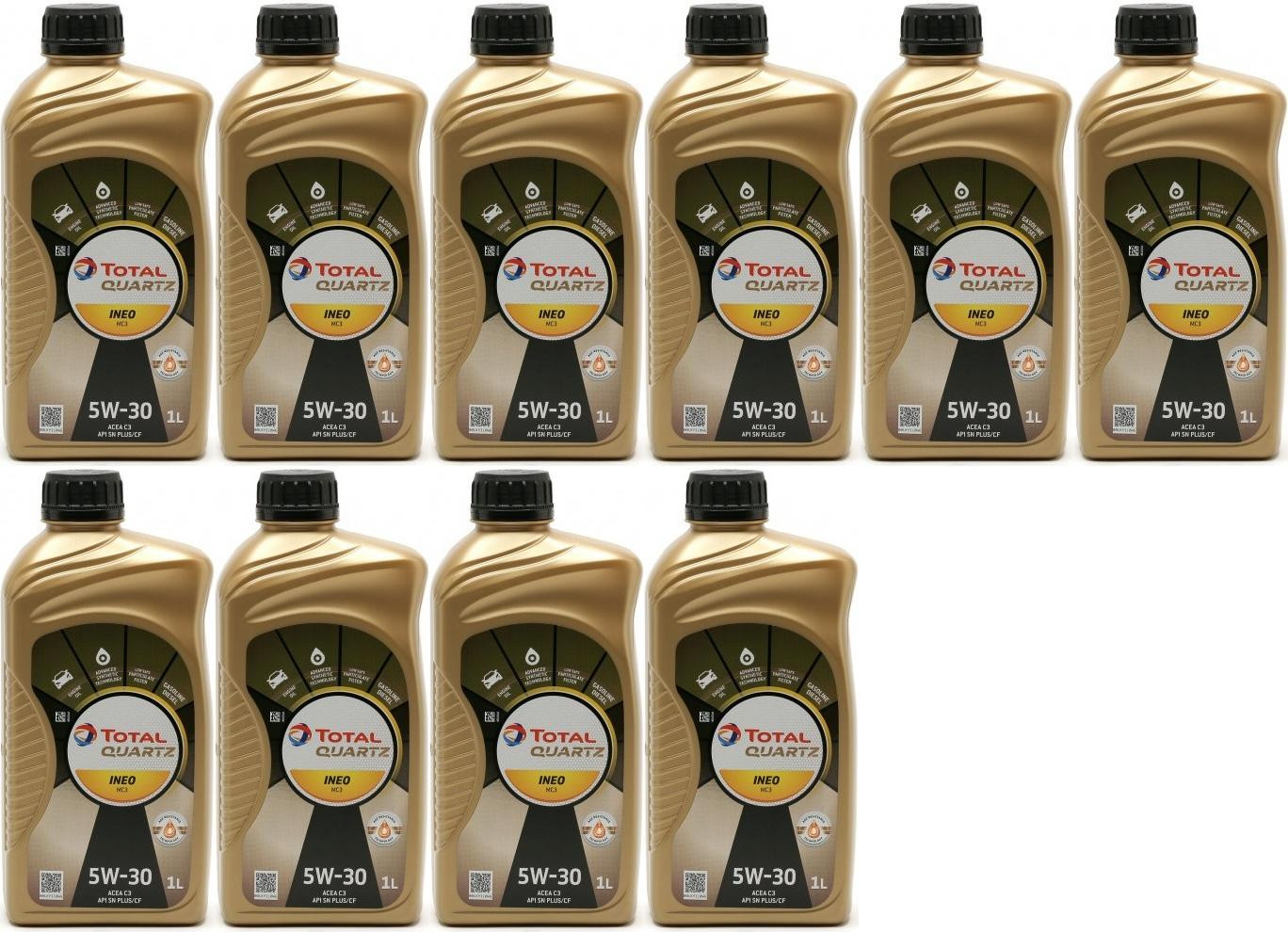 TOTAL Quartz Ineo MC3 5W-30 Motoröl 10x 1l = 10 Liter