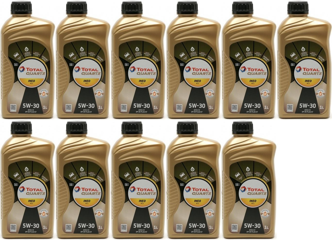 TOTAL Quartz Ineo MC3 5W-30 Motoröl 11x 1l = 11 Liter