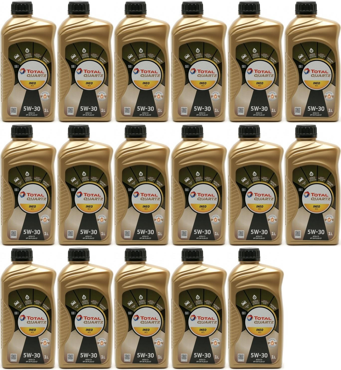 TOTAL Quartz Ineo MC3 5W-30 Motoröl 17x 1l = 17 Liter