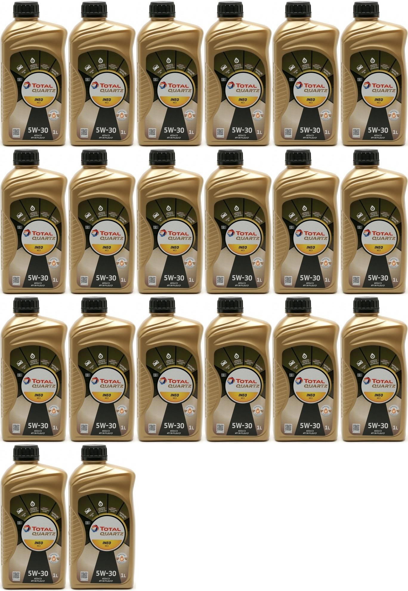 TOTAL Quartz Ineo MC3 5W-30 Motoröl 20x 1l = 20 Liter
