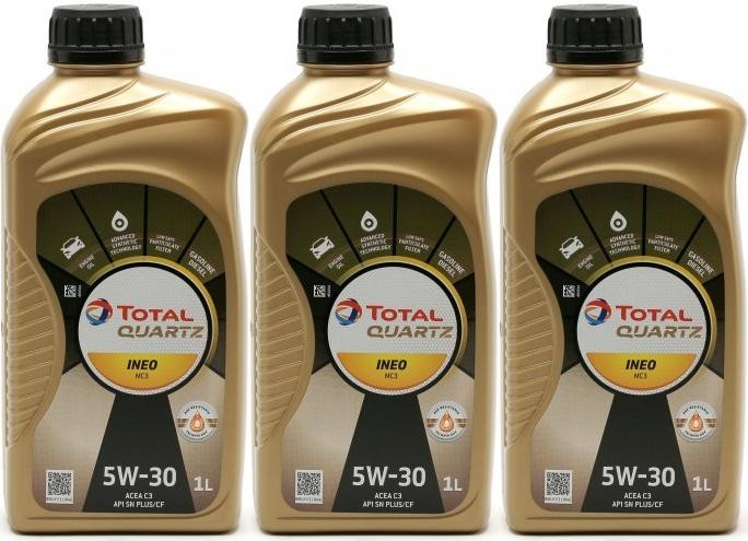 TOTAL Quartz Ineo MC3 5W-30 Motoröl 3x 1l = 3 Liter