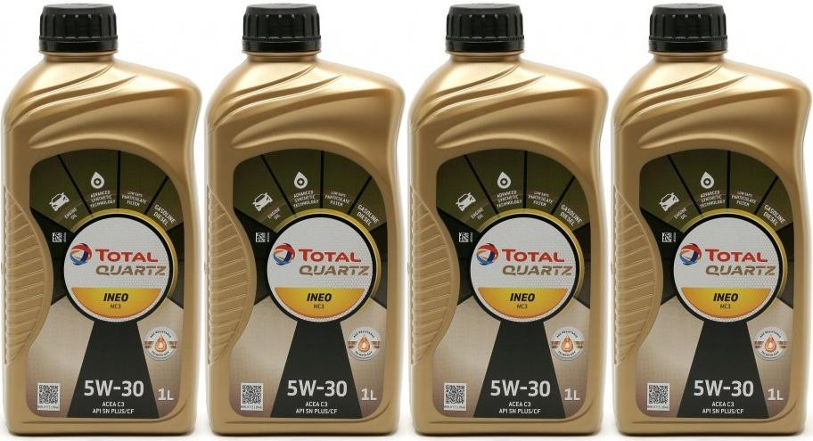TOTAL Quartz Ineo MC3 5W-30 Motoröl 4x 1l = 4 Liter