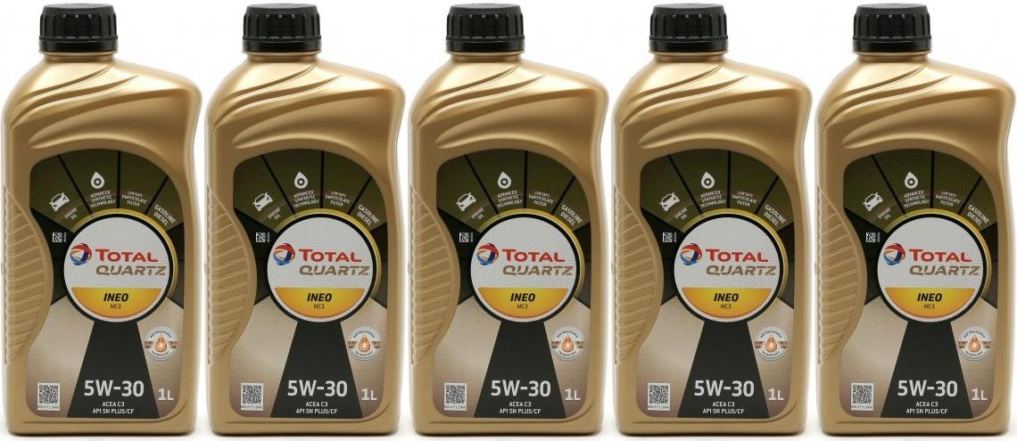 TOTAL Quartz Ineo MC3 5W-30 Motoröl 5x 1l = 5 Liter