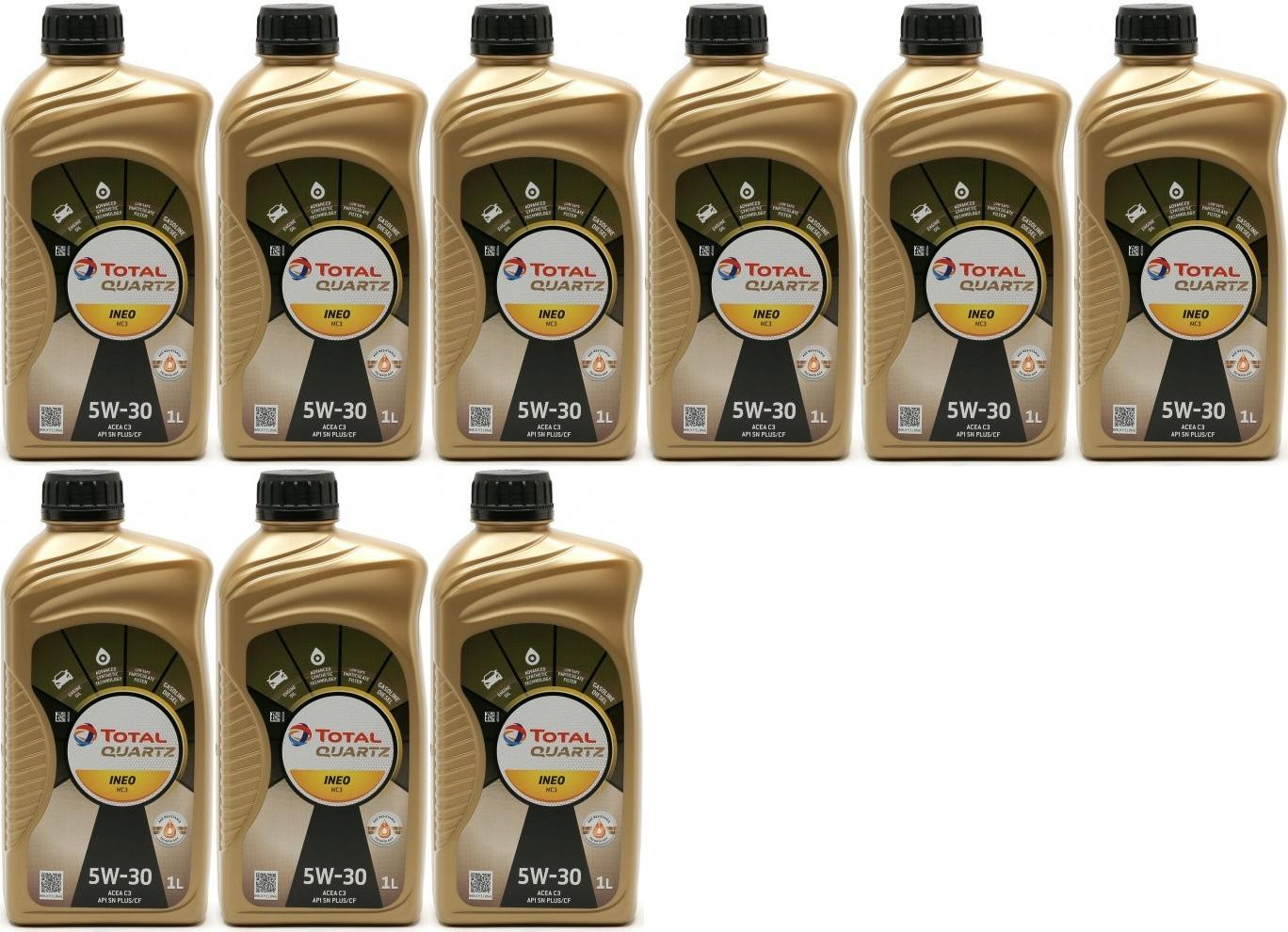 TOTAL Quartz Ineo MC3 5W-30 Motoröl 9x 1l = 9 Liter