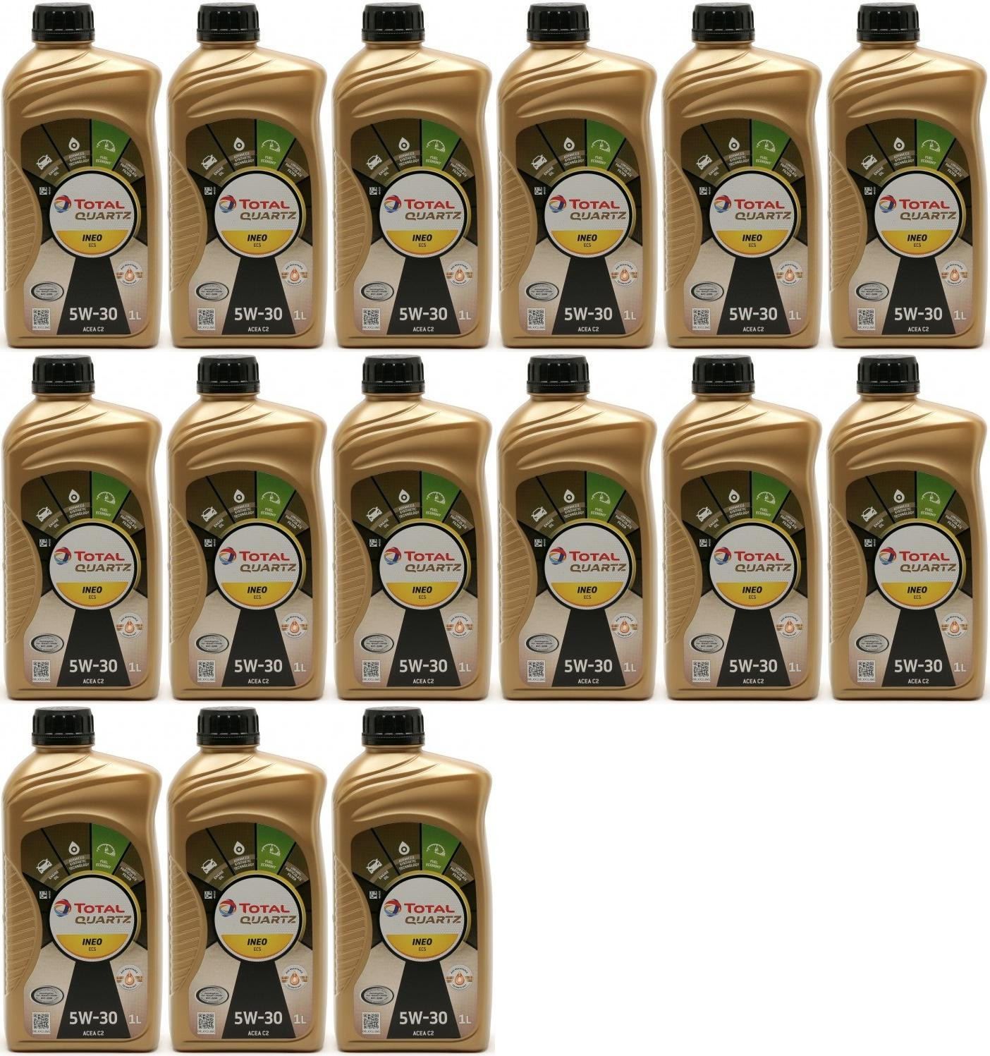 TOTAL Quartz Ineo ECS 5W-30 Motoröl 15x 1l = 15 Liter