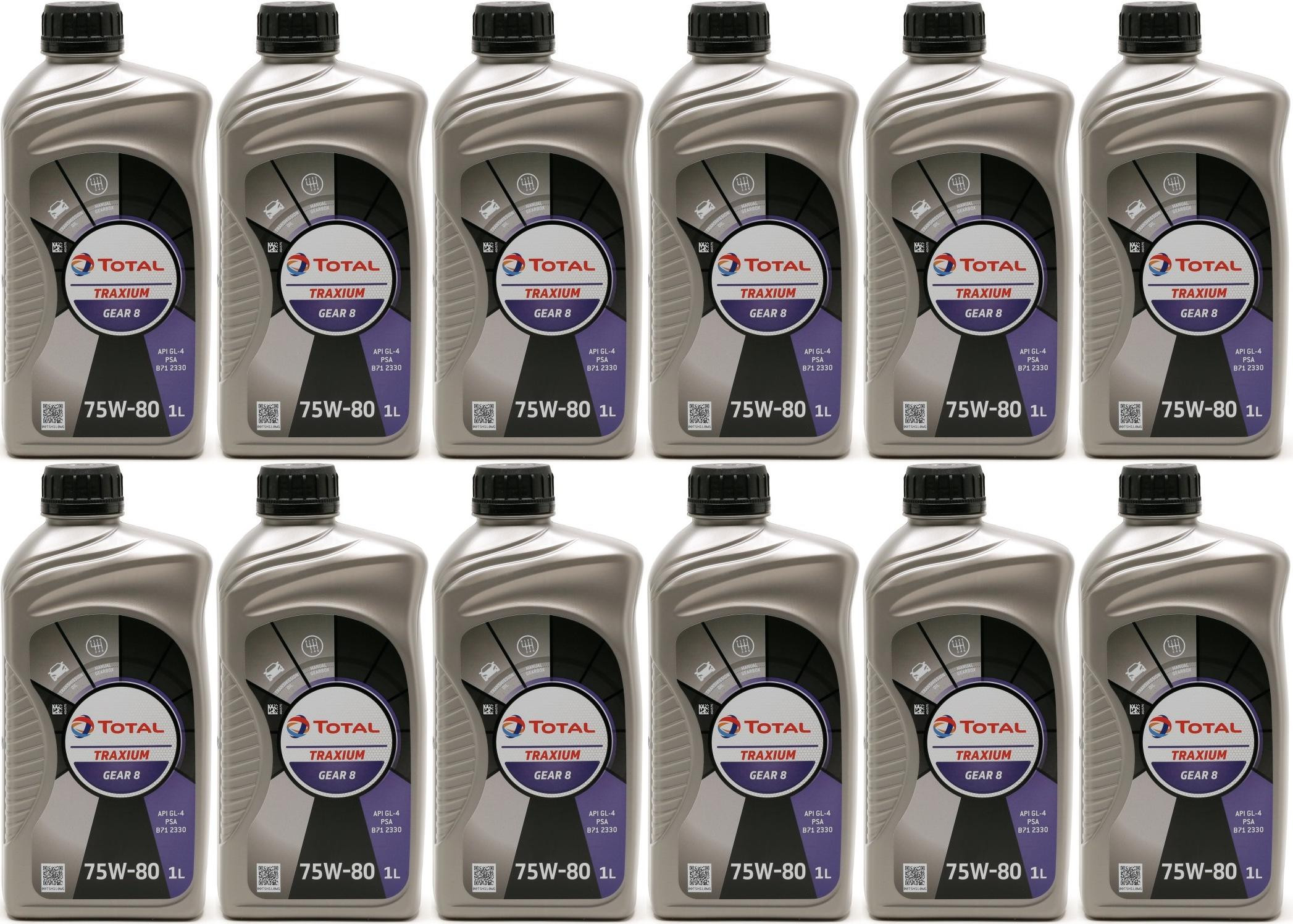 Total Transmission Gear 8 75W-80 Schaltgetriebeöl 12x 1l = 12 Liter