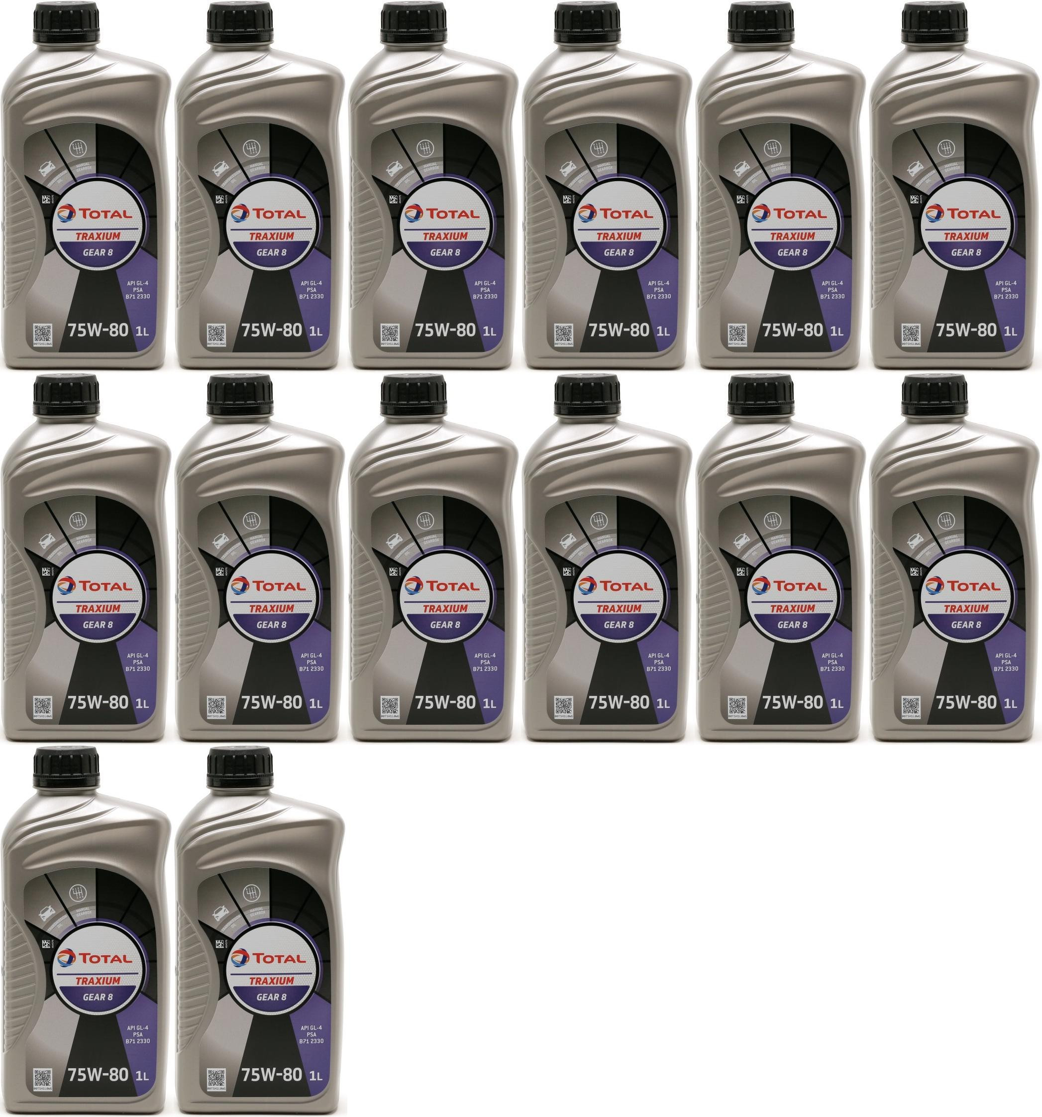Total Transmission Gear 8 75W-80 Schaltgetriebeöl 14x 1l = 14 Liter