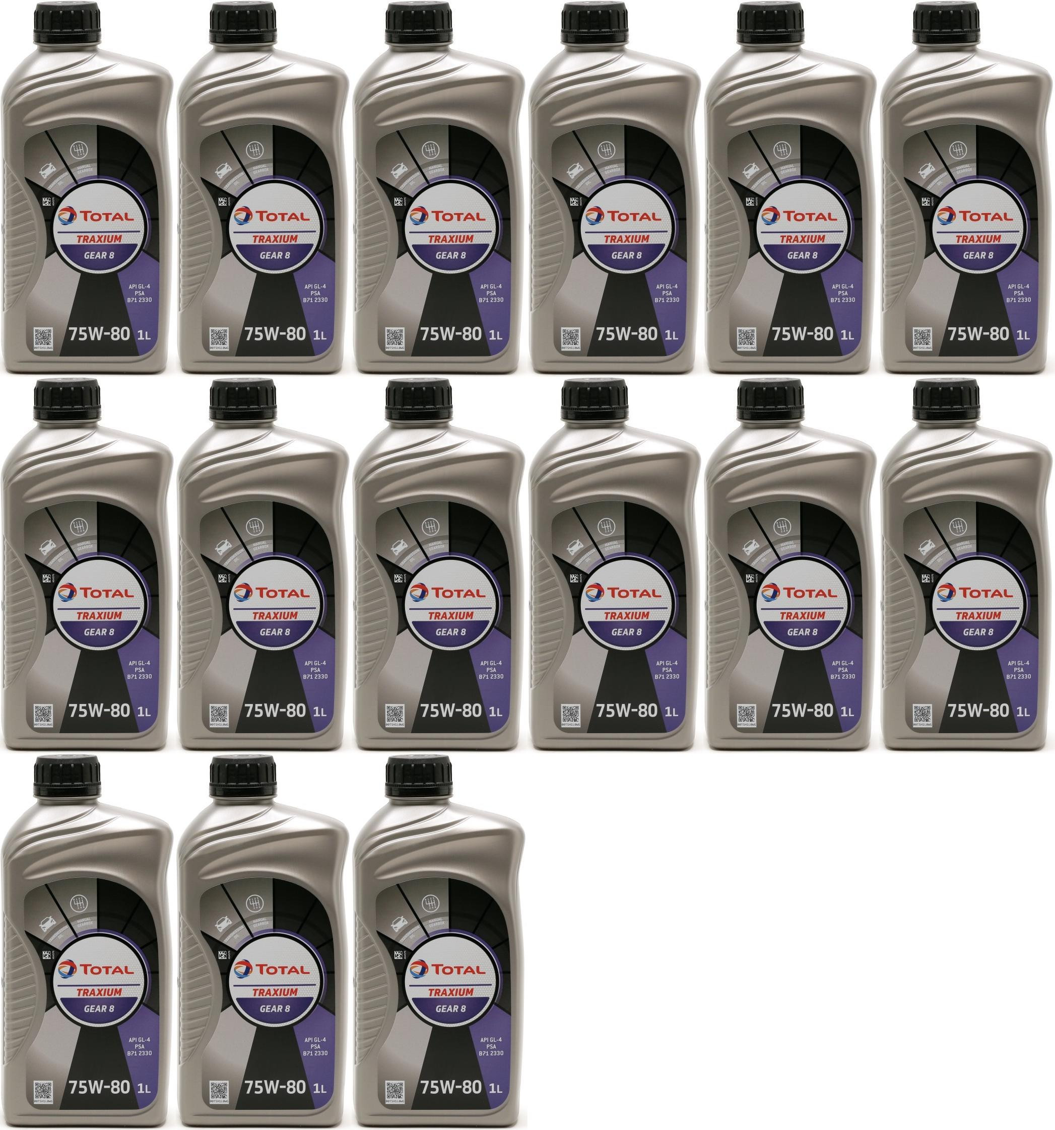 Total Transmission Gear 8 75W-80 Schaltgetriebeöl 15x 1l = 15 Liter