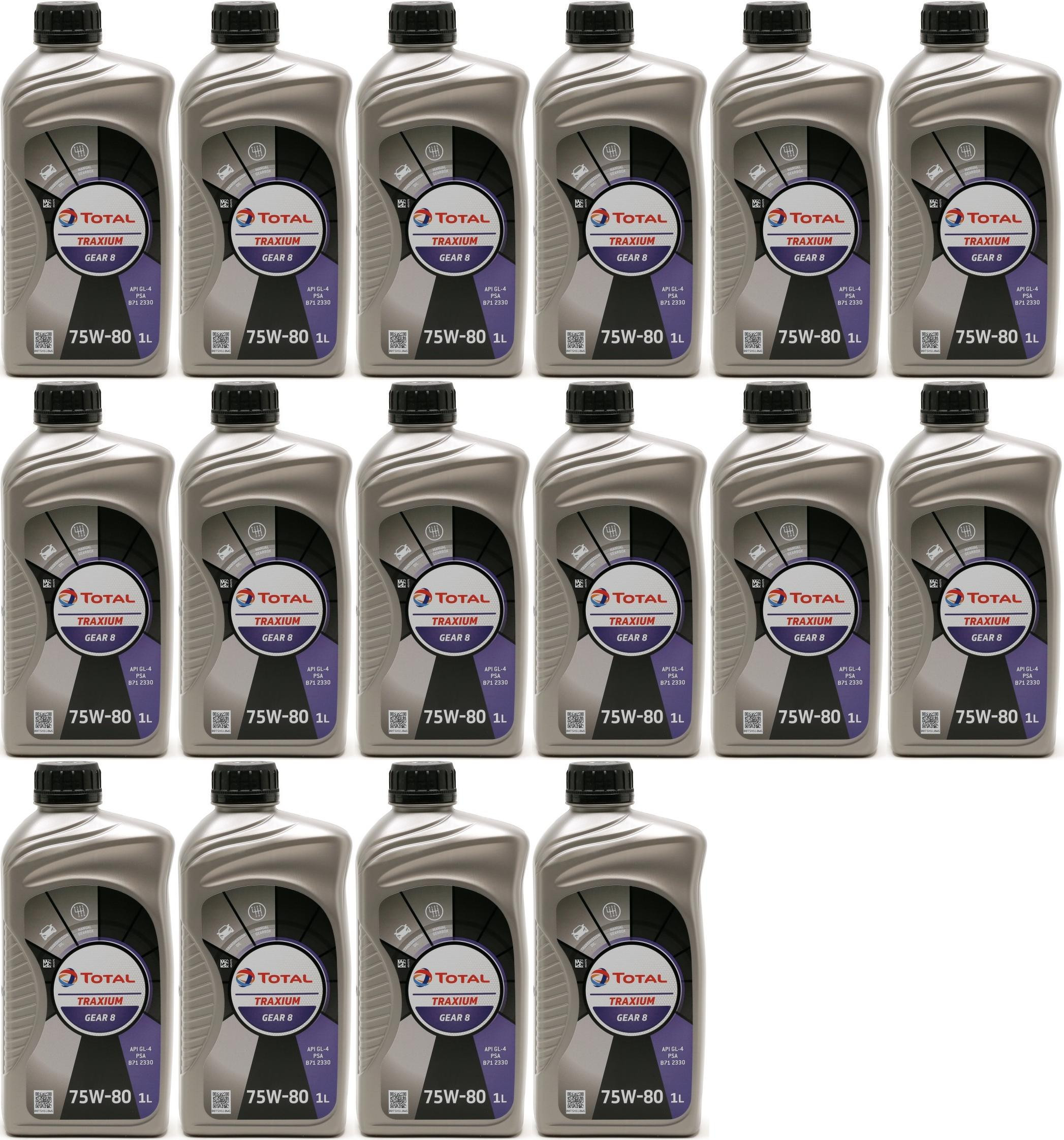 Total Transmission Gear 8 75W-80 Schaltgetriebeöl 16x 1l = 16 Liter