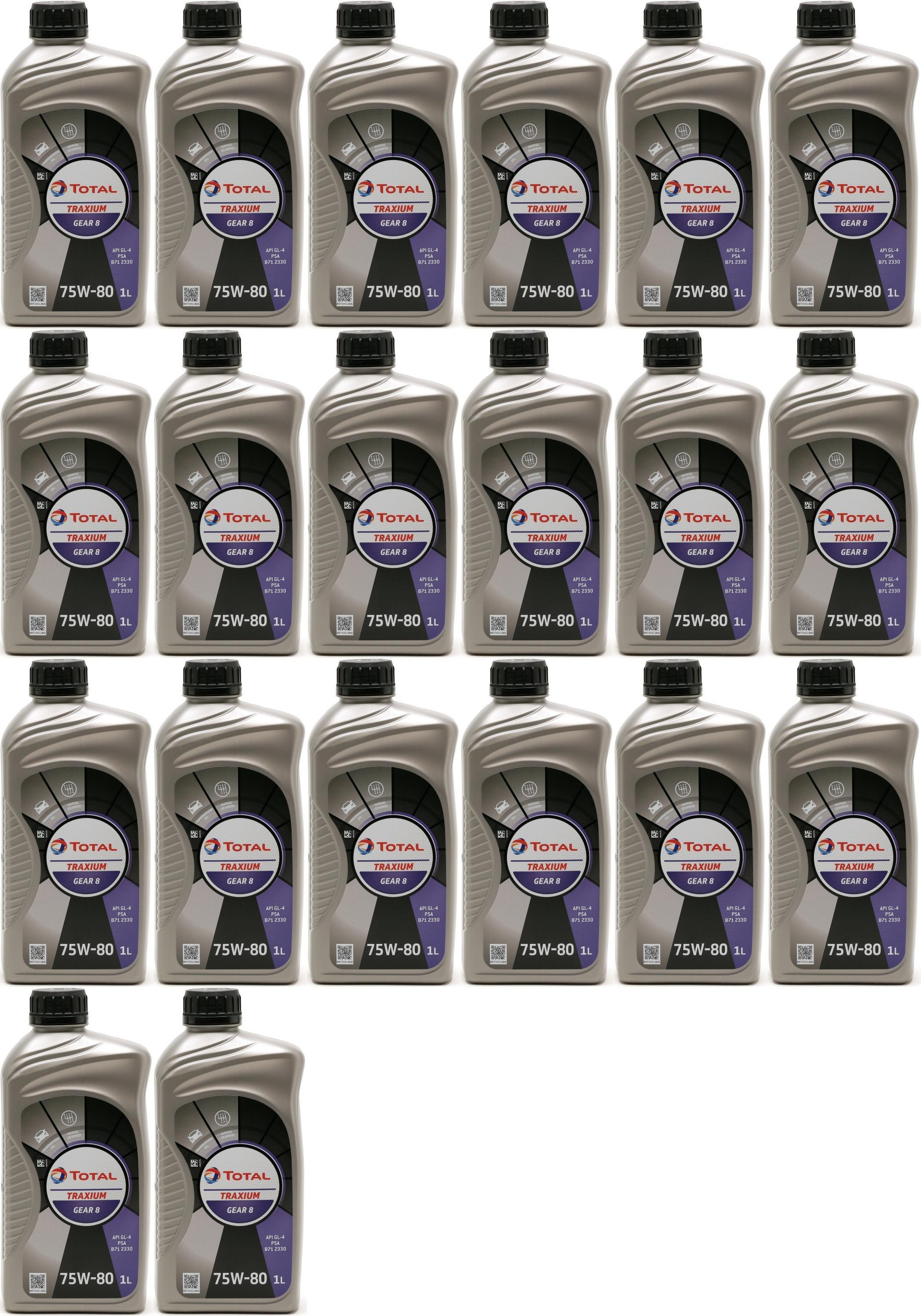 Total Transmission Gear 8 75W-80 Schaltgetriebeöl 20x 1l = 20 Liter