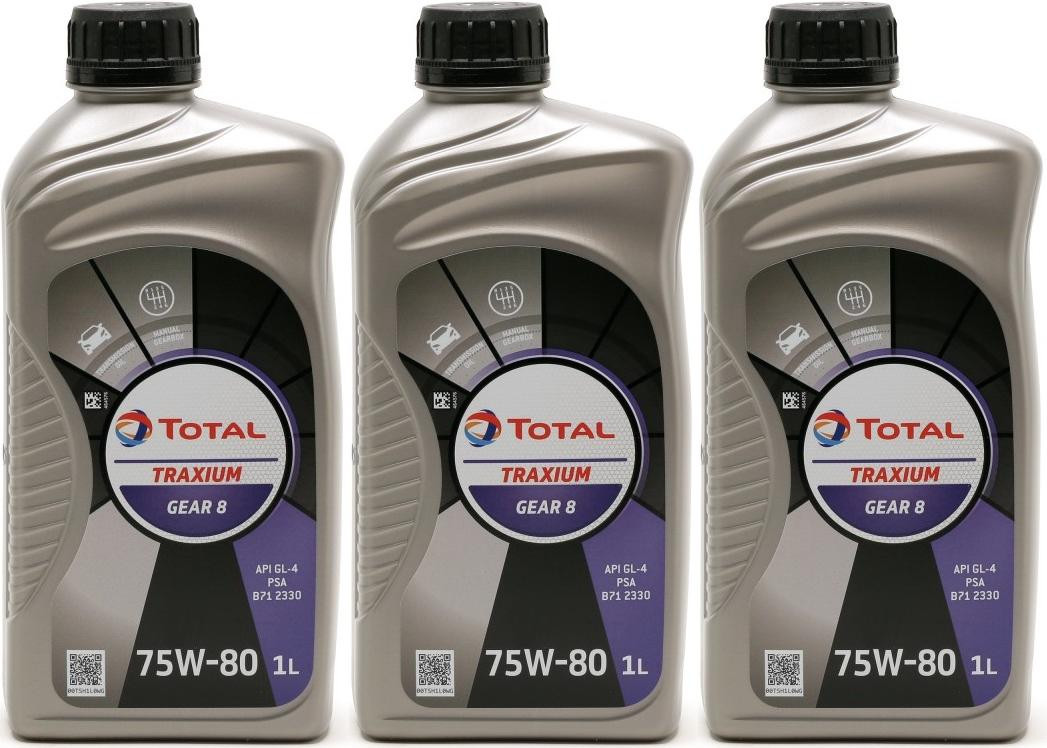 Total Transmission Gear 8 75W-80 Schaltgetriebeöl 3x 1l = 3 Liter