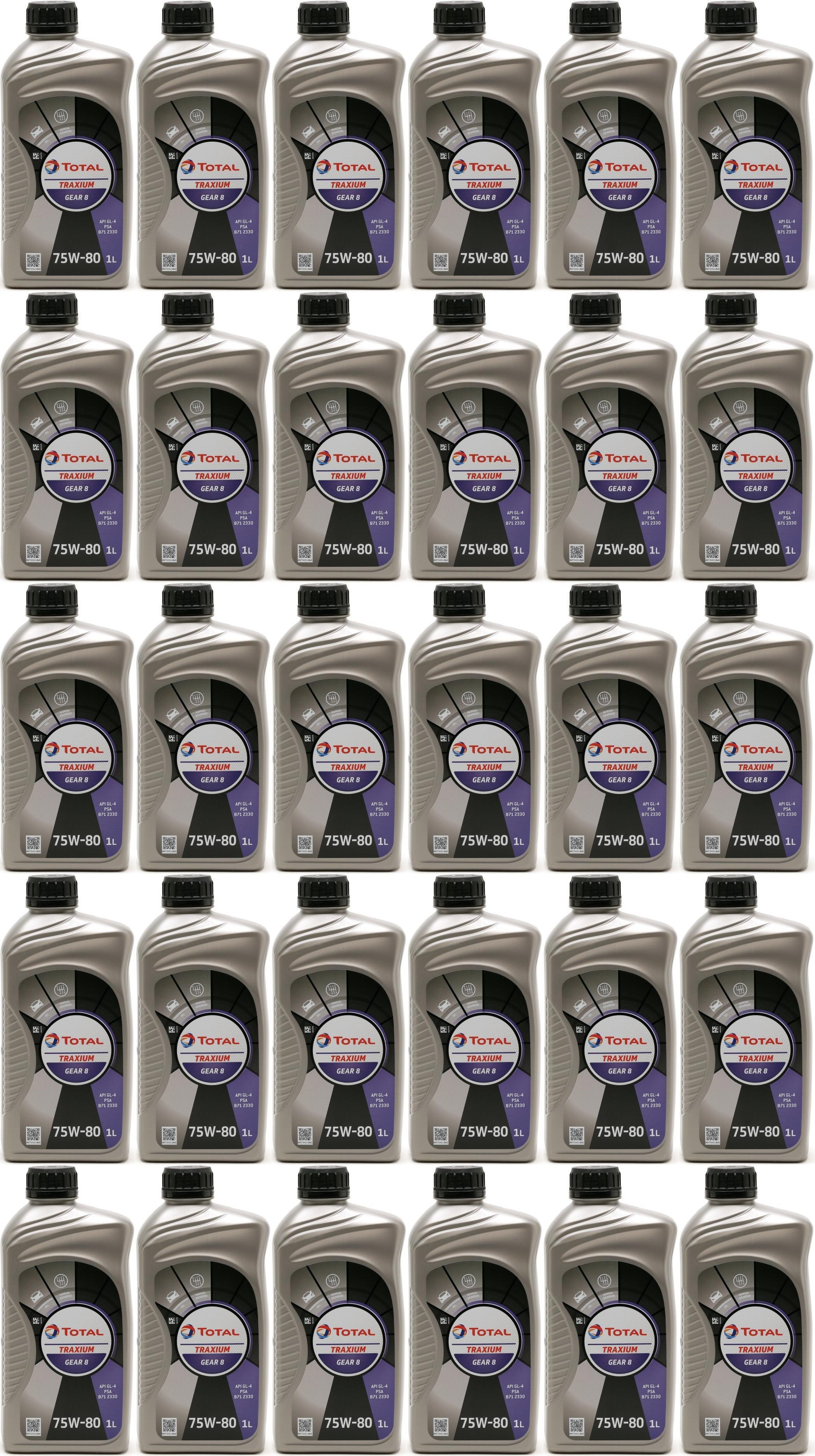 Total Transmission Gear 8 75W-80 Schaltgetriebeöl 30x 1l = 30 Liter