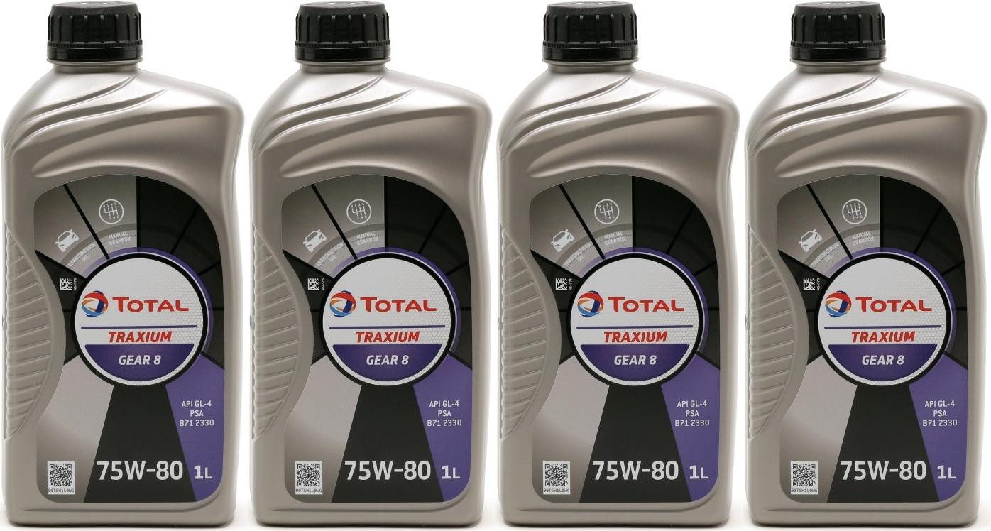 Total Transmission Gear 8 75W-80 Schaltgetriebeöl 4x 1l = 4 Liter