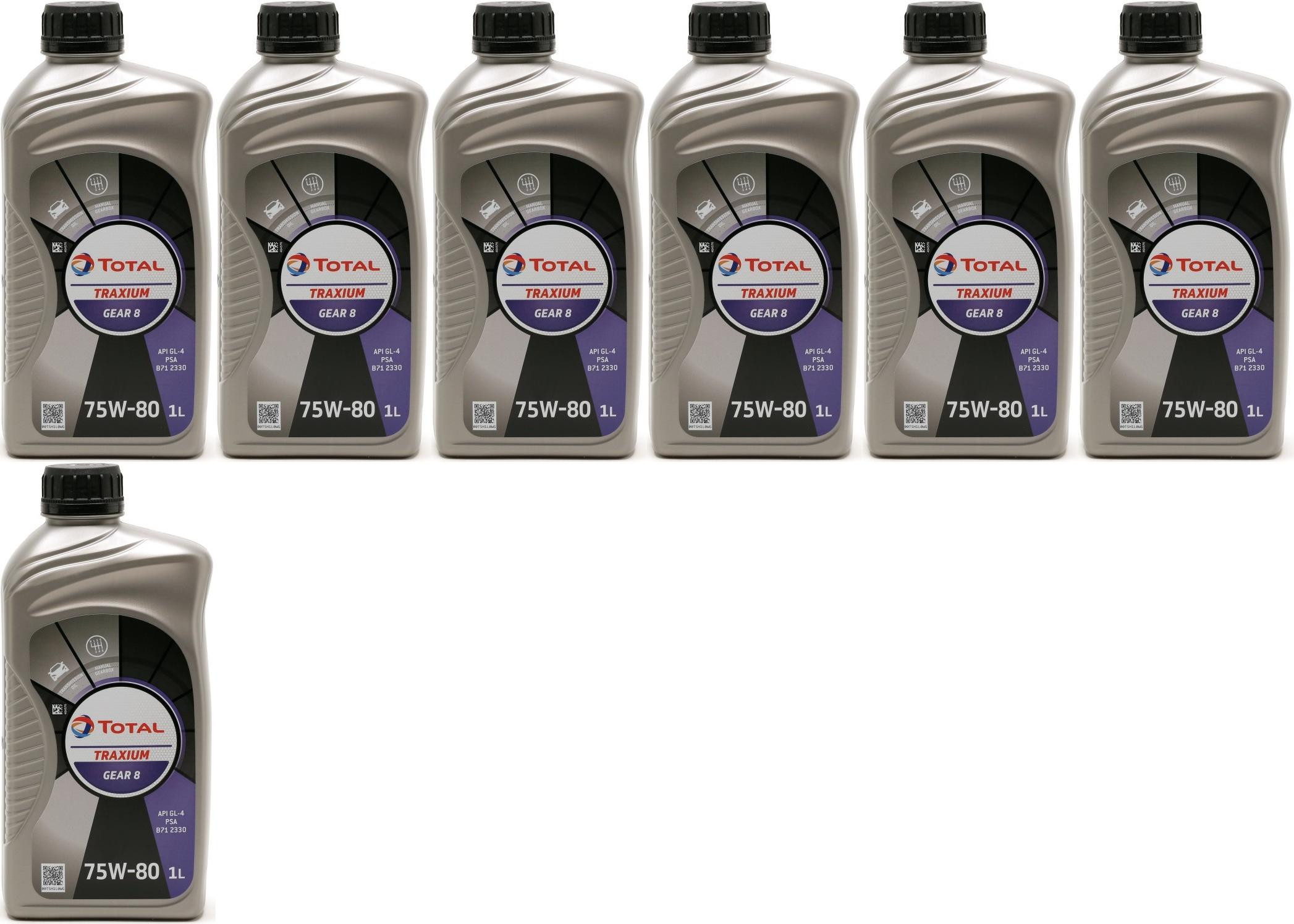 Total Transmission Gear 8 75W-80 Schaltgetriebeöl 7x 1l = 7 Liter