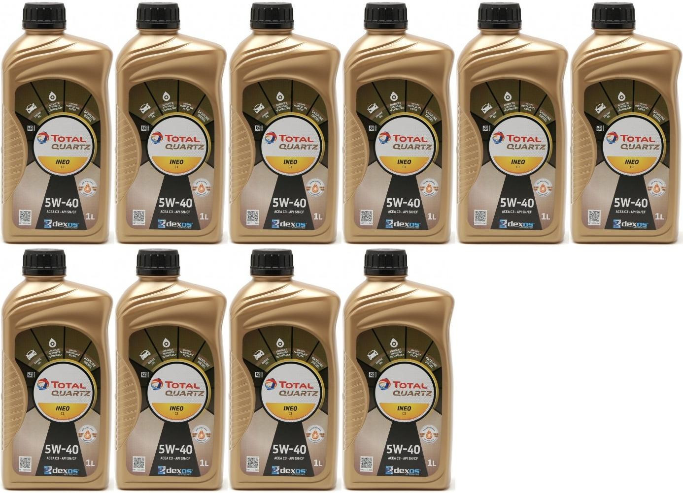 Total Quartz Ineo C3 5W-40 Motoröl 10x 1l = 10 Liter