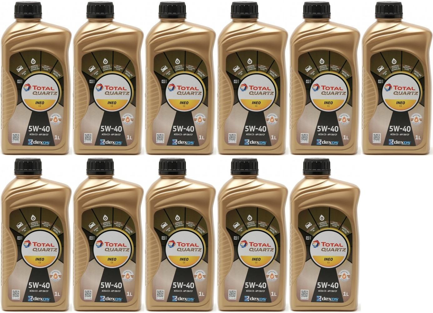 Total Quartz Ineo C3 5W-40 Motoröl 11x 1l = 11 Liter