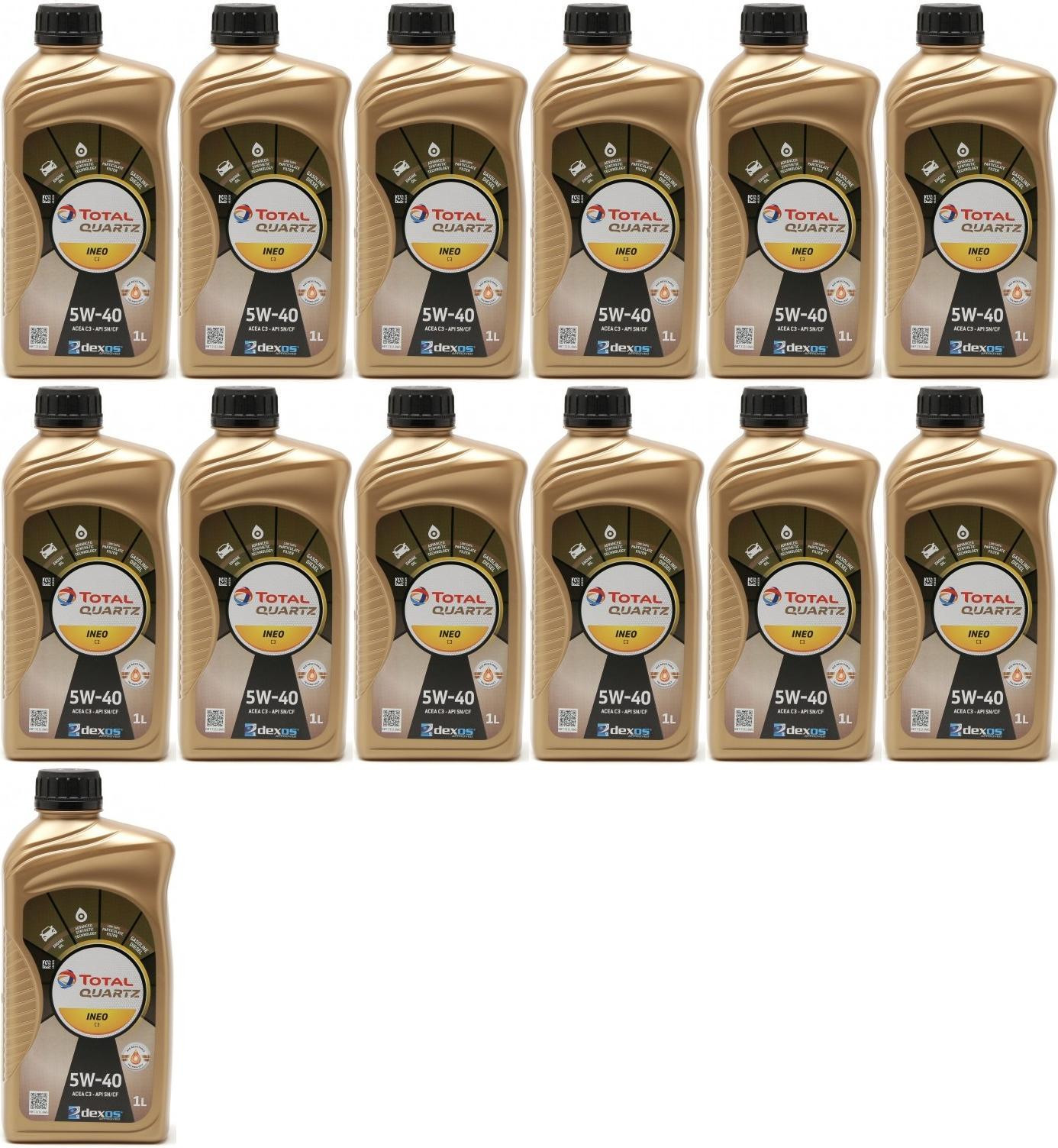 Total Quartz Ineo C3 5W-40 Motoröl 13x 1l = 13 Liter