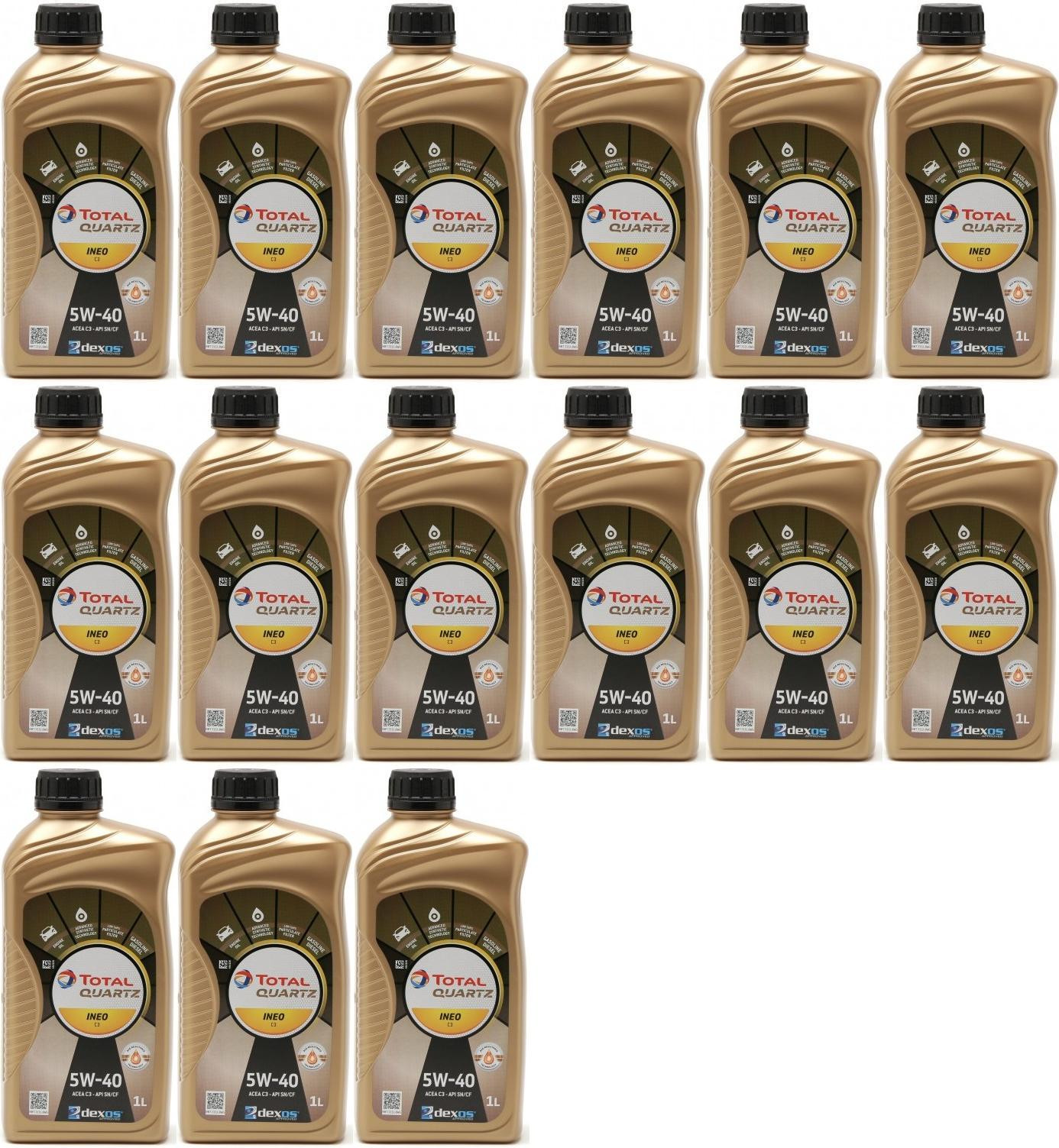 Total Quartz Ineo C3 5W-40 Motoröl 15x 1l = 15 Liter