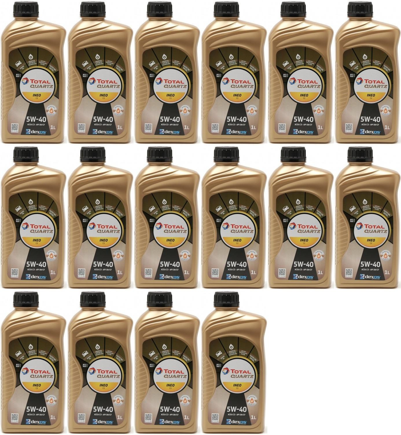 Total Quartz Ineo C3 5W-40 Motoröl 16x 1l = 16 Liter