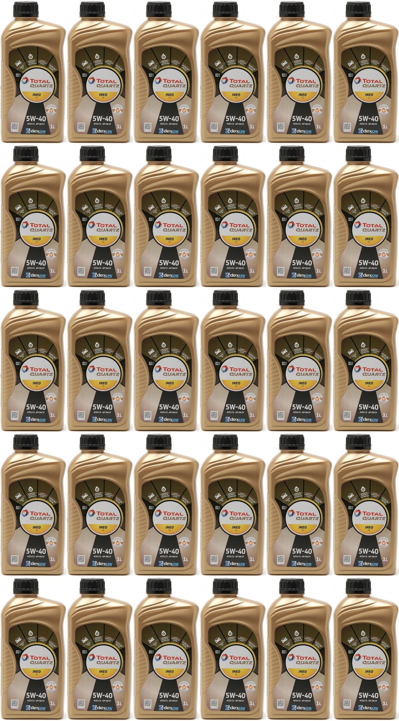 Total Quartz Ineo C3 5W-40 Motoröl 30x 1l = 30 Liter