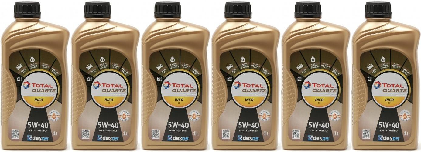 Total Quartz Ineo C3 5W-40 Motoröl 6x 1l = 6 Liter