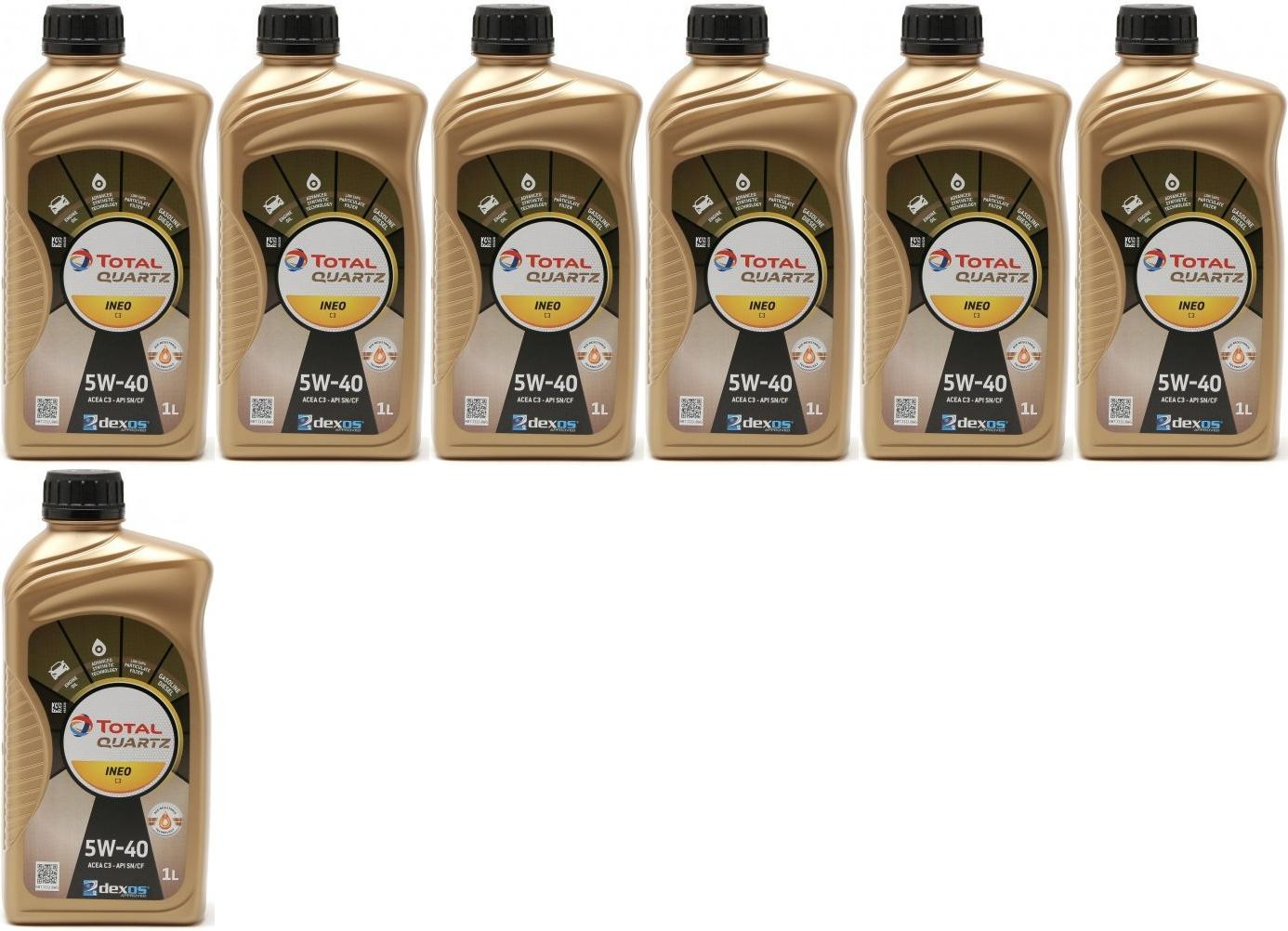 Total Quartz Ineo C3 5W-40 Motoröl 7x 1l = 7 Liter