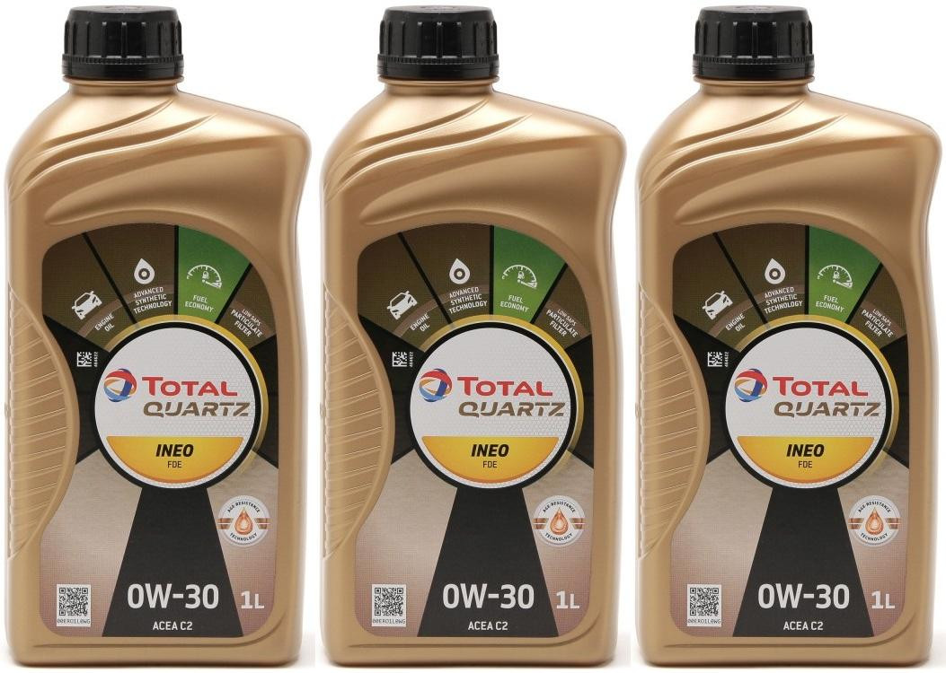 Total Quartz Ineo FDE 0W-30 Motoröl 3x 1l = 3 Liter
