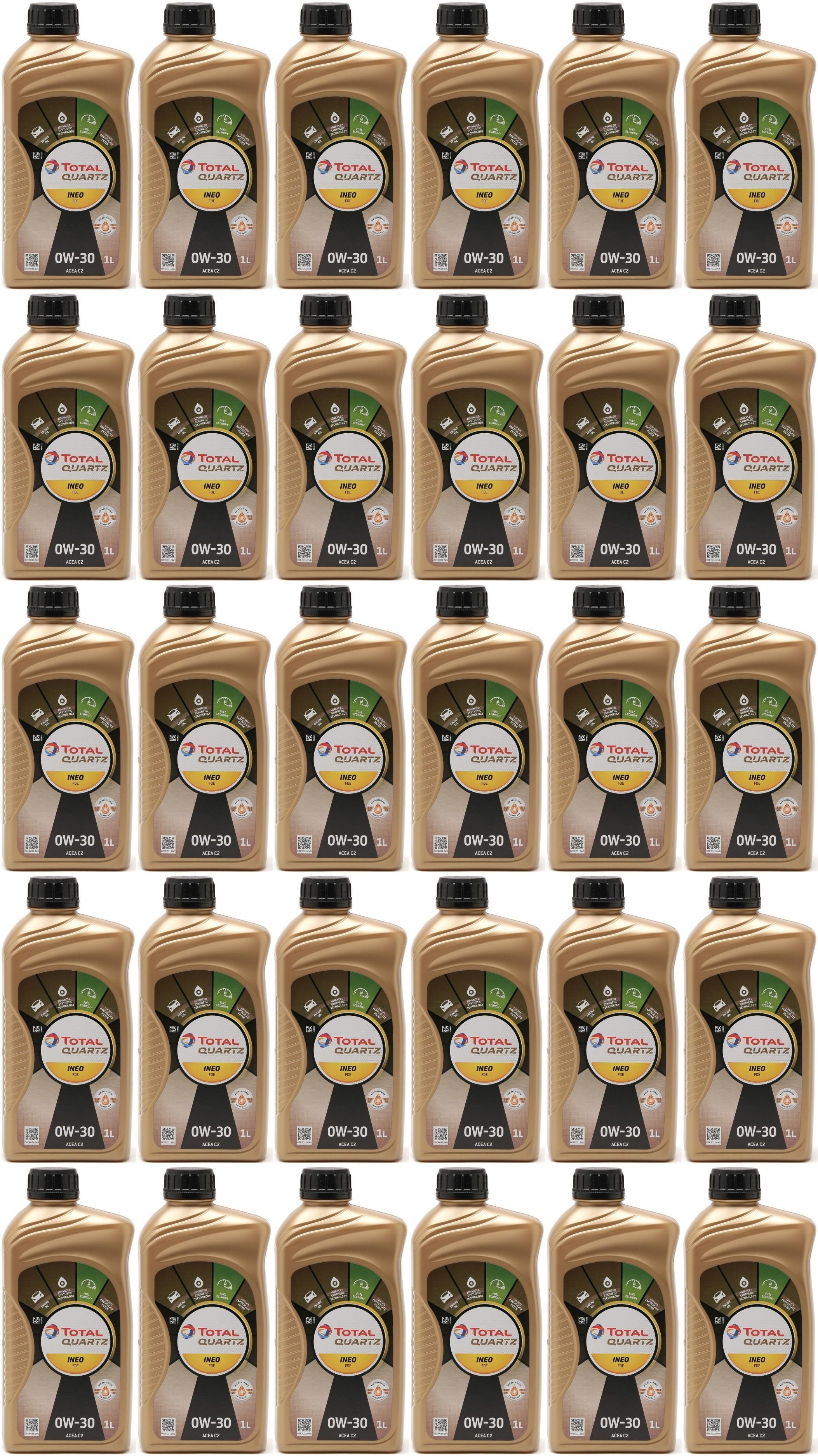 Total Quartz Ineo FDE 0W-30 Motoröl 30x 1l = 30 Liter