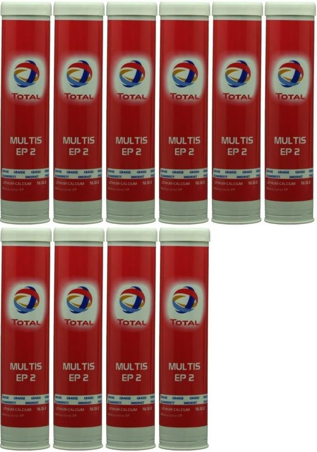 Total Multis EP 2 Mehrzweck-Hochdruckfett Braun Kartusche 10x 400 Gramm
