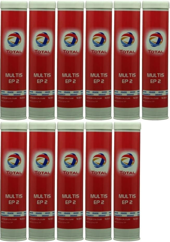 Total Multis EP 2 Mehrzweck-Hochdruckfett Braun Fett Kartusche 11x 400 Gramm