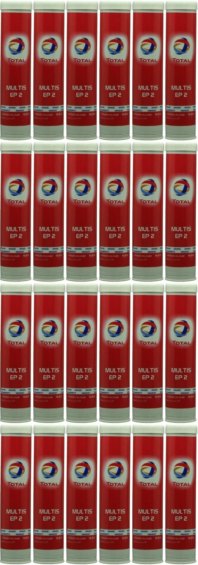 Total Multis EP 2 Mehrzweck-Hochdruckfett Braun Fett Kartusche 24x 400 Gramm