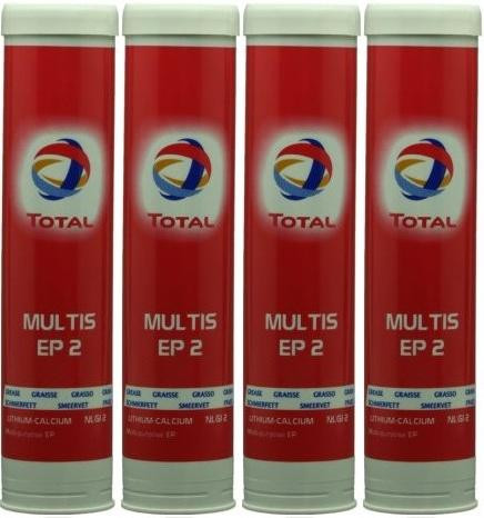 Total Multis EP 2 Mehrzweck-Hochdruckfett Braun Fett Kartusche 4x 400 Gramm