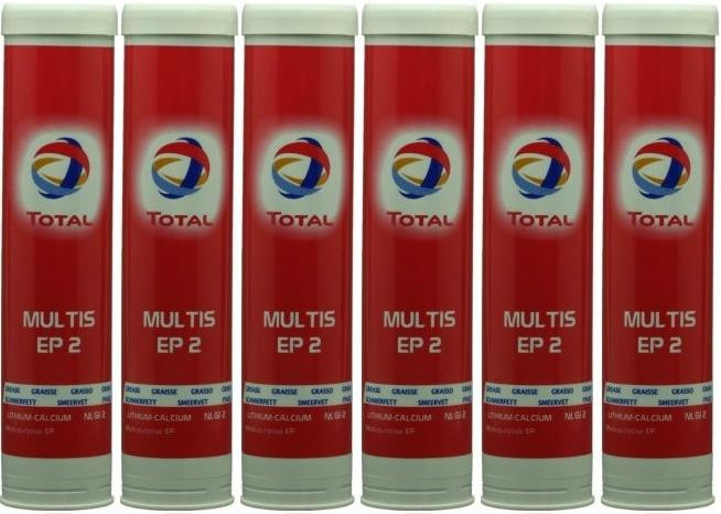 Total Multis EP 2 Mehrzweck-Hochdruckfett Braun Fett Kartusche 6x 400 Gramm