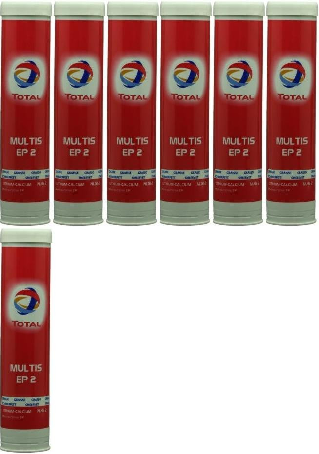 Total Multis EP 2 Mehrzweck-Hochdruckfett Braun Fett Kartusche 7x 400 Gramm