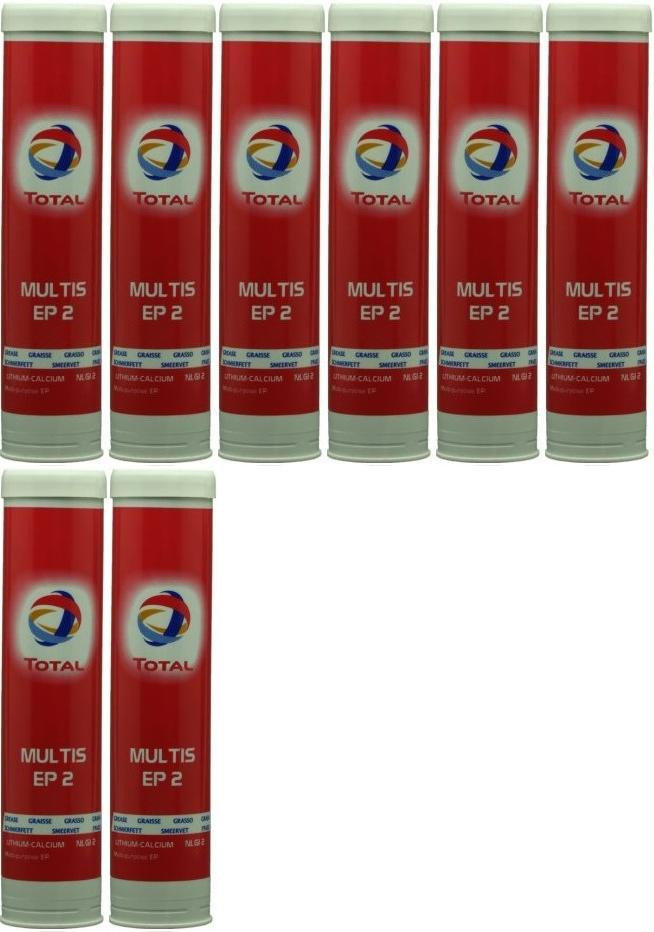 Total Multis EP 2 Mehrzweck-Hochdruckfett Braun Fett Kartusche 8x 400 Gramm