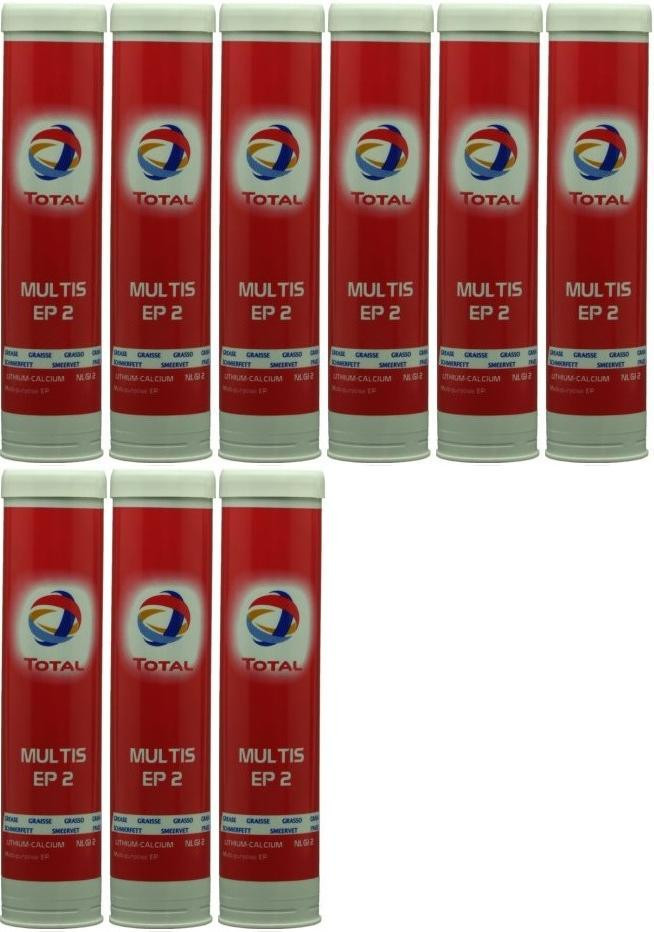 Total Multis EP 2 Mehrzweck-Hochdruckfett Braun Fett Kartusche 9x 400 Gramm