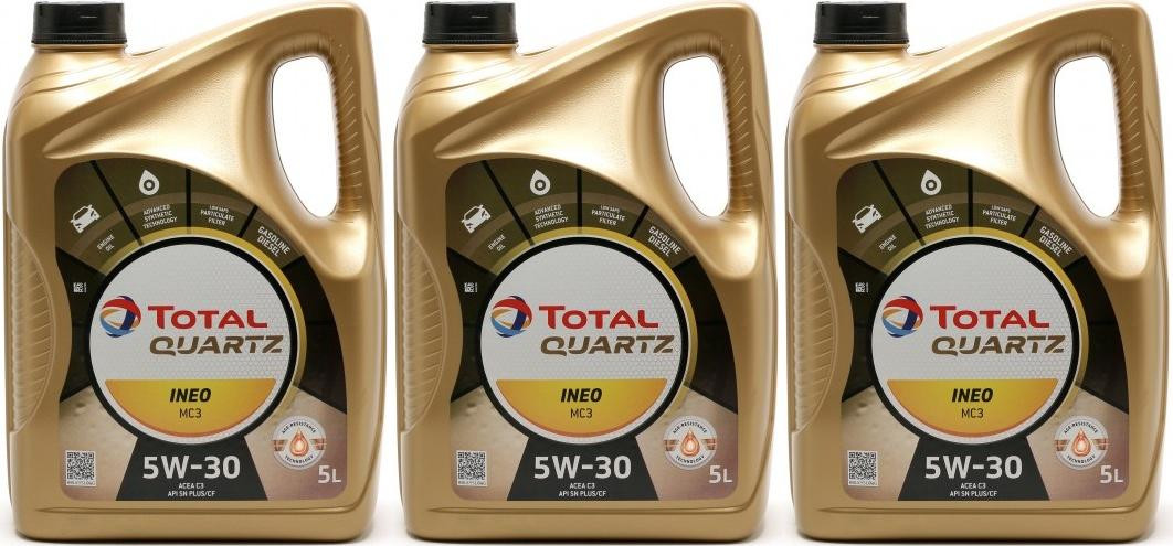 TOTAL Quartz Ineo MC3 5W-30 Motoröl 3x 5 = 15 Liter