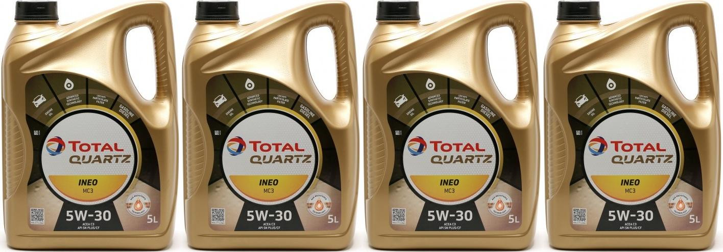 TOTAL Quartz Ineo MC3 5W-30 Motoröl 4x 5 = 20 Liter