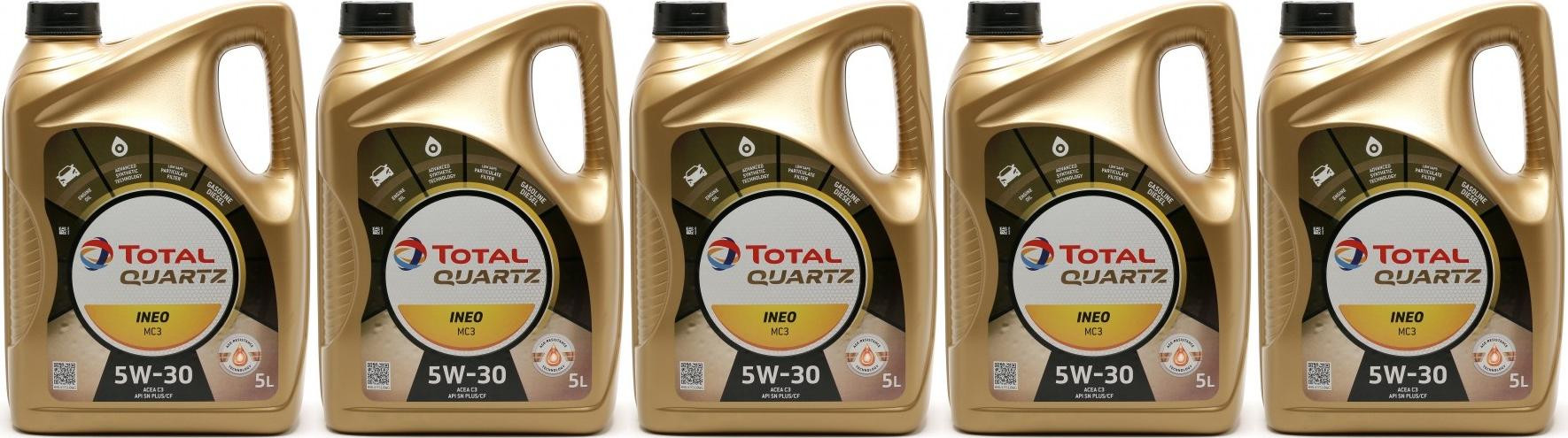 TOTAL Quartz Ineo MC3 5W-30 Motoröl 5x 5 = 25 Liter