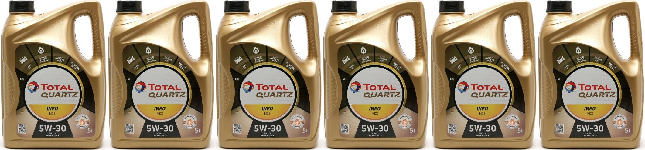TOTAL Quartz Ineo MC3 5W-30 Motoröl 6x 5 = 30 Liter