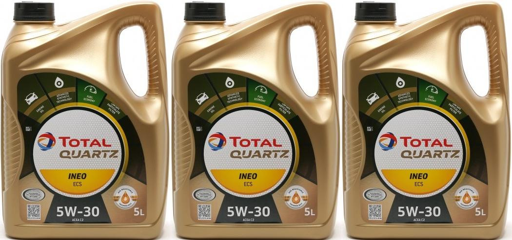 TOTAL Quartz Ineo ECS 5W-30 Motoröl 3x 5 = 15 Liter