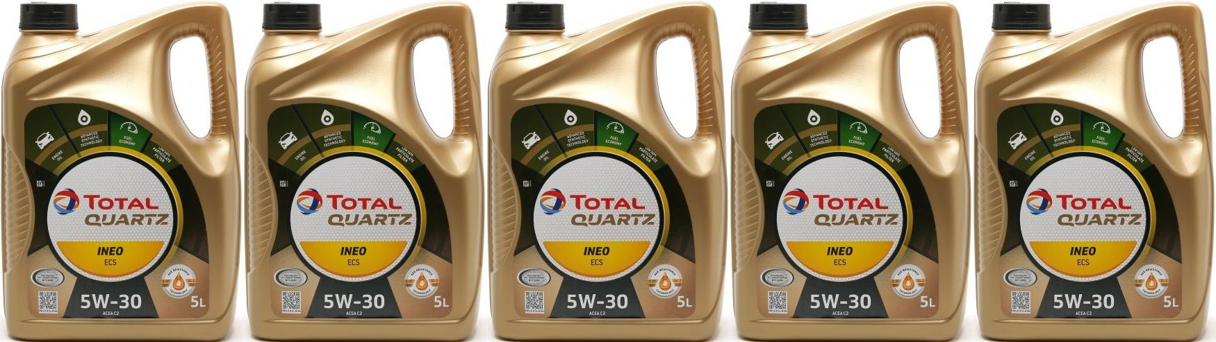 TOTAL Quartz Ineo ECS 5W-30 Motoröl 5x 5 = 25 Liter