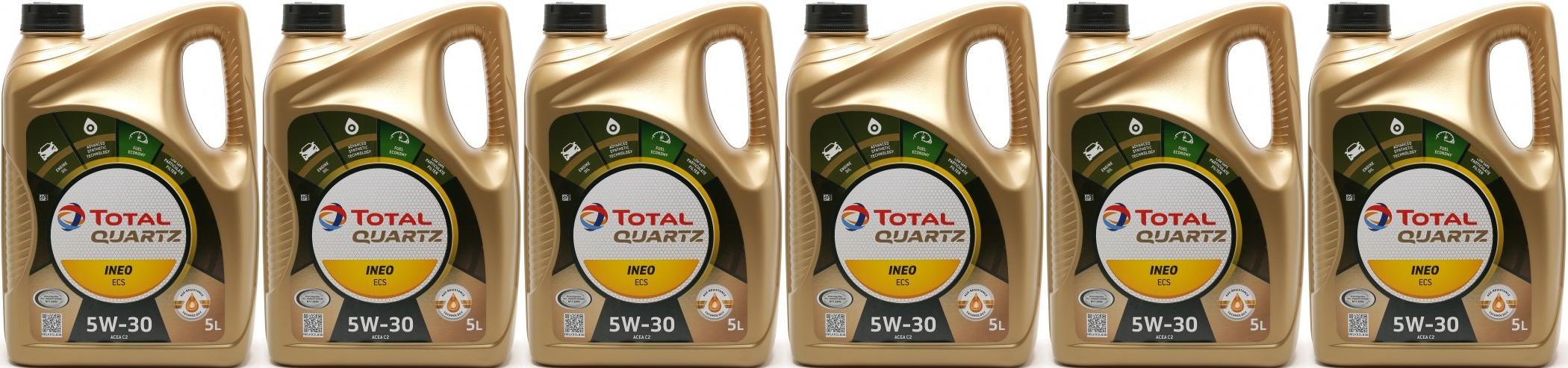TOTAL Quartz Ineo ECS 5W-30 Motoröl 6x 5 = 30 Liter