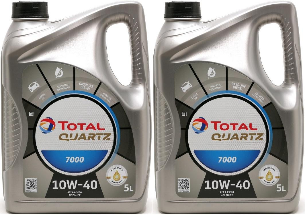 Total Quartz 7000 10W-40 Diesel & Benziner Motoröl 2x 5 = 10 Liter