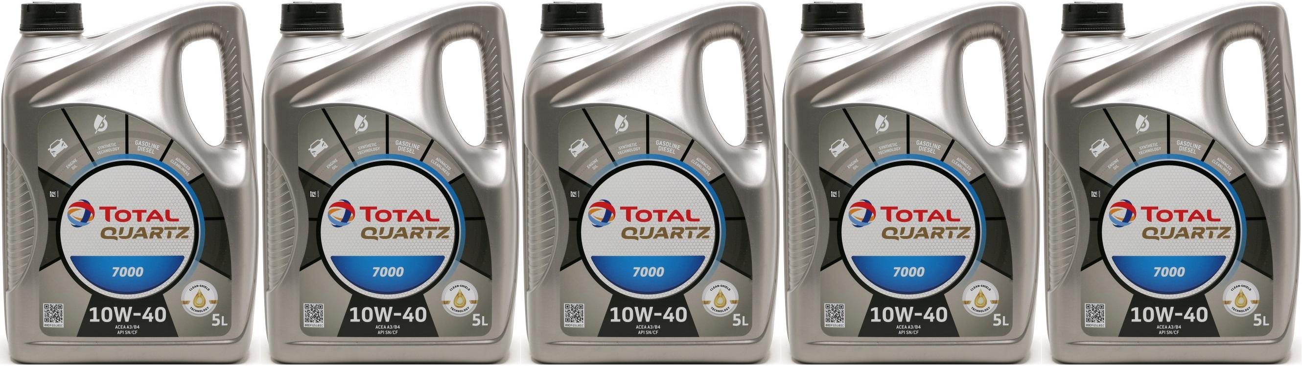 Total Quartz 7000 10W-40 Diesel & Benziner Motoröl 5x 5 = 25 Liter