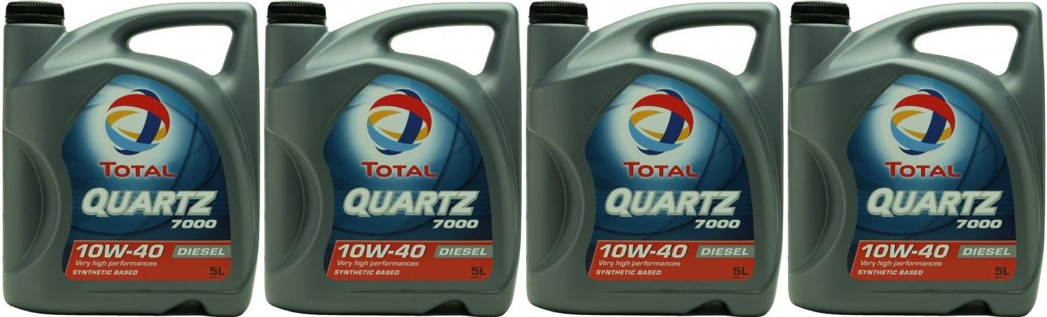 Total Quartz Diesel 7000 10W-40 Motoröl 4x 5 = 20 Liter