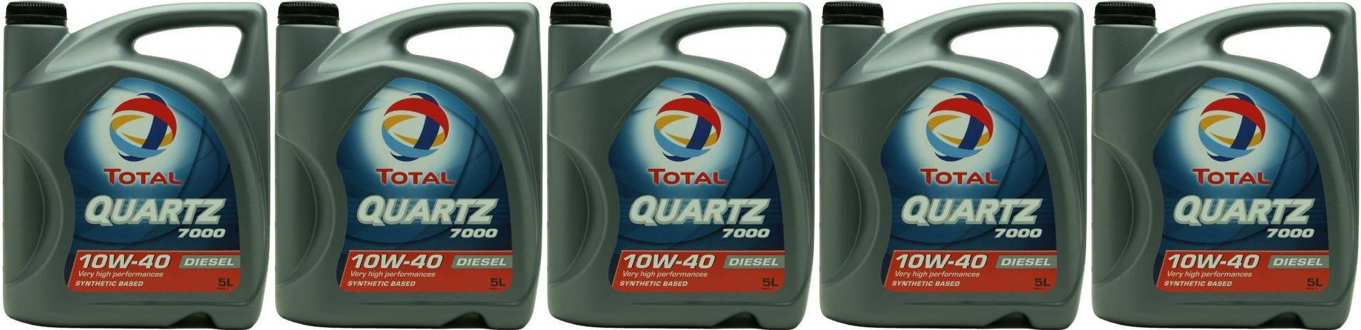 Total Quartz Diesel 7000 10W-40 Motoröl 5x 5 = 25 Liter