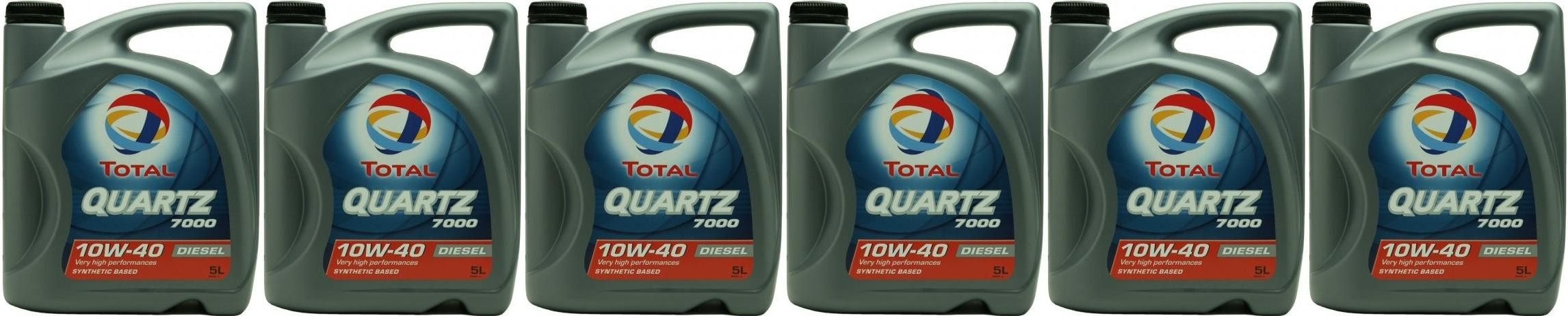 Total Quartz Diesel 7000 10W-40 Motoröl 6x 5 = 30 Liter